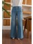 1152- Denim Bol Paça Pantolon Mavi 3