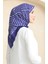 Soft Pamuk Eşarp 19089-04 Lacivert Krem 2