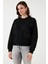 Pamuk Karışımlı Regular Fit Bisiklet Yaka Cepli Sweat Bayan Sweat 24K0102K1 1