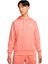 Sportswear Hoodie Fleece Şardonlu Kapüşonlu Bol Kesim Sweatshirt Pembe 1