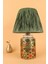 Timide Desenli Handmade Seramik Abajur Yeşil 1