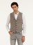 Erkek Bej Slim Fit Yün Karışımlı Dokuma Yelek 50279416-VR011 1