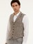 Erkek Bej Slim Fit Yün Karışımlı Dokuma Yelek 50279416-VR011 3