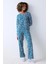 Pamuklu Blue Leopard Petrol Yeşili Pantolon Pijama Takımı 1