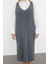 Kadın Moda Şık Büyük Beden Midi Boy V Yaka Fitted Jile Triko Elbise 4