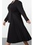 Kadın Moda Şık Büyük Beden Midi Boy Ceket Yaka Relaxed Pilise Etekli Dokuma Büyük Beden Ceket Elbise 3