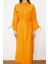 Kadın Tesettür Maxi Boy Oversize Kuşaklı Kolları Ayarlanabilir Detaylı Pamuklu Dokuma Gömlek Elbise 1