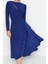 Kadın Moda Şık Midi Boy Bisiklet Yaka Fitted Vücuda Oturan Cut Out Pencere Detaylı Şık Abiye Elbise 2