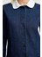 Kadın Moda Şık Mini Boy Gömlek Yaka Denim Pileli Elbise 4