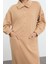 Kadın Moda Şık Tesettür Uzun Dik Yaka Oversize Önü Çıtçıtlı Cep Detaylı Örme Elbise 3