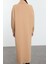 Kadın Moda Şık Tesettür Uzun Dik Yaka Oversize Önü Çıtçıtlı Cep Detaylı Örme Elbise 5