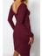 Kadın Moda Mini Boy Bisiklet Yaka Slim Fitilli Sırt Detaylı Fitted Vücuda Oturan Esnek Örme Elbise 2
