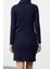 Kadın Moda Şık Mini Boy Polo Yaka Slim Fitted Vücuda Oturan Fitilli Örme Elbise 5