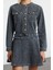 Kadın Moda Şık Mini Boy Bisiklet Yaka Denim Cep Detaylı Elbise 1