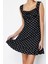 Kadın Moda Şık Mini Boy Kare Yaka Regular SIYAH001 Volanlı A-Line Örme Elbise 4
