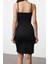 Kadın Moda Şık Mini Boy Kare Yaka Slim Astarlık 2li Paket Askılı Vücuda Oturan Örme Elbise 5