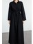 Kadın Moda Şık Maxi Boy Gömlek Yaka Regular Modest Gömlek Denim Elbise 1
