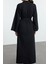 Kadın Moda Şık Maxi Boy Gömlek Yaka Regular Modest Gömlek Denim Elbise 4