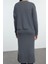 Kadın Moda Şık Midi Boy V Yaka Slim Premium Iplik Özel Iplik Triko Hırka- Elbise Takım 4