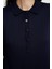 Kadın Moda Şık Midi Boy Polo Yaka Regular Triko Elbise 3