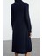 Kadın Moda Şık Midi Boy Polo Yaka Regular Triko Elbise 4
