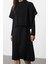 Kadın Moda Şık Midi Boy Dik Yaka Oversize Triko Süper Geniş Kalıp Süveterli Elbise 2