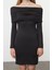 Kadın Mini Boy Carmen Yaka Slim Soft Touch Yumuşak Kumaşlı Fitted Vücuda Oturan Esnek Örme Elbise 1