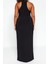 Moda Stil Fitted V Yaka Midi Boy Büyük Beden Yırtmaçlı Örme Elbise 5