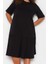Moda Stil Relaxed Bisiklet Yaka Midi Boy Büyük Beden Volanlı %100 Pamuk Örme Elbise 1