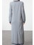 Moda Stil Fitted Bisiklet Yaka Maxi Boy Tesettür Taş Çizgili Uzun Triko Elbise 2
