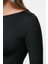 Moda Stil Slim Kayık Yaka Midi Boy Düz Bodycone Vücuda Oturan Polyamid Örme Elbise 5