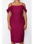 Moda Stil Fitted Carmen Yaka Midi Boy Büyük Beden Düz Bodycone Dokuma Büyük Beden Elbise 3
