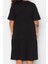 Moda Stil Relaxed Bisiklet Yaka Midi Boy Büyük Beden Volanlı %100 Pamuk Örme Elbise 5