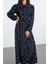 Moda Stil Regular Bebe Yaka Uzun Tesettür Çiçekli Dokuma Gömlek Elbise 4