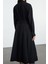 Moda Stil Regular Gömlek Yaka Midi Boy Kuşaklı Çizgili Dokuma Gömlek Elbise 5