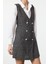 Moda Stil Regular V Yaka Mini Boy Tüvit Kumaş Jile Dokuma Elbise 1