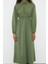 Moda Stil Regular Hakim Yaka Uzun Tesettür Beli Lastikli Dokuma Elbise 4