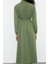 Moda Stil Regular Hakim Yaka Uzun Tesettür Beli Lastikli Dokuma Elbise 5