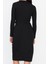Moda Stil Slim Gömlek Yaka Midi Boy Vücuda Oturan Polo Yaka Fitilli Düğmeli Esnek Örme Elbise 5