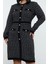Moda Stil Fitted Bisiklet Yaka Mini Boy Büyük Beden Desenli Düğmeli Triko Elbise 1