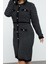 Moda Stil Fitted Bisiklet Yaka Mini Boy Büyük Beden Desenli Düğmeli Triko Elbise 4
