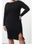 Moda Stil Fitted Kayık Yaka Regular Boy Büyük Beden Krep Örme Büyük Beden Elbise 1