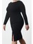 Moda Stil Fitted Kayık Yaka Regular Boy Büyük Beden Krep Örme Büyük Beden Elbise 4