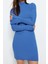 Moda Stil Slim Dik Yaka Mini Boy Triko Basic Elbise 1