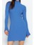 Moda Stil Slim Dik Yaka Mini Boy Triko Basic Elbise 2