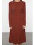 Moda Stil Oversize Dik Yaka Midi Boy Triko Süper Geniş Kalıp Süveterli Elbise 2
