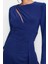 Moda Stil Fitted Bisiklet Yaka Midi Boy Vücuda Oturan Cut Out Pencere Detaylı Şık Abiye Elbise 2