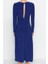 Moda Stil Fitted Bisiklet Yaka Midi Boy Vücuda Oturan Cut Out Pencere Detaylı Şık Abiye Elbise 5