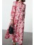 Moda Stil Regular Gömlek Yaka Maxi Boy Tesettür Kuşaklı Çiçekli Dokuma Elbise 1