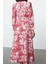 Moda Stil Regular Gömlek Yaka Maxi Boy Tesettür Kuşaklı Çiçekli Dokuma Elbise 5